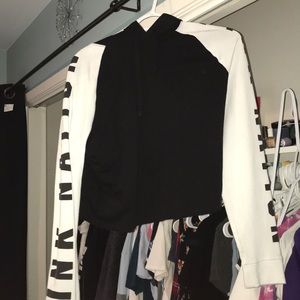 pink nation cropped hoodie